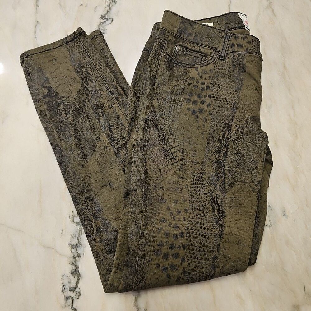 Hot Kiss Skinny Lily Snake Print Pants Stretch 32 x 28 Alligator Crocodile